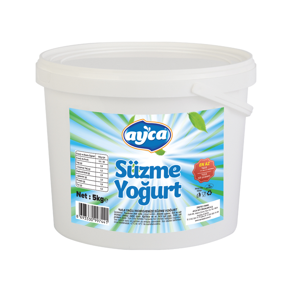 5 kg Az Yağlı Süzme Yoğurt