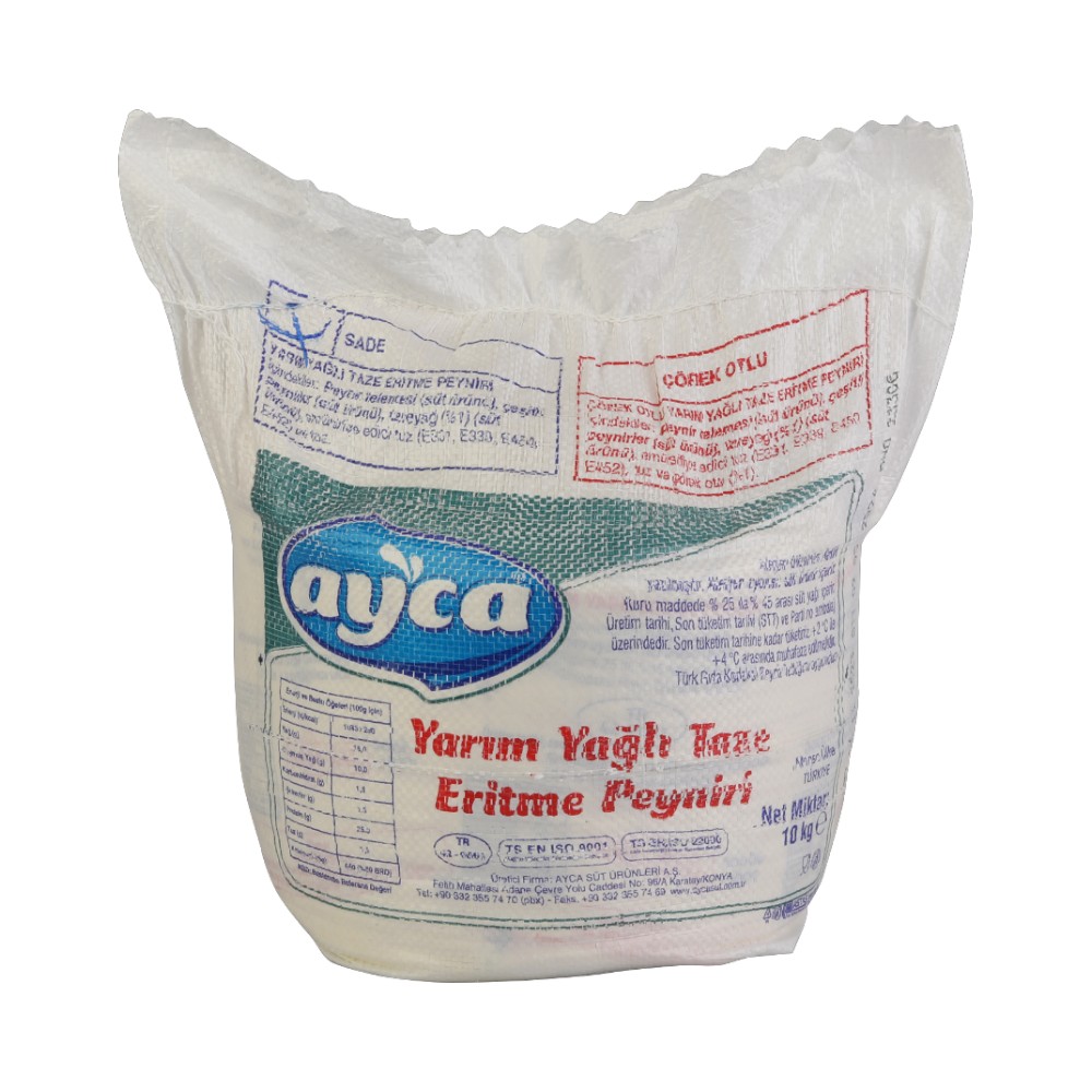 10 kg Yarım Yağlı Eritme Peyniri Sade