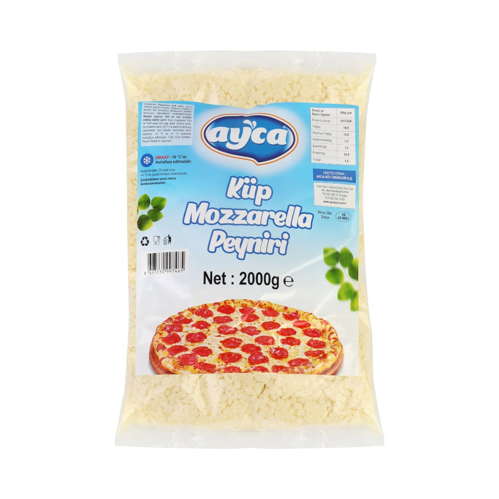 2000 gr Yarım Yağlı Küp Mozzarella Peyniri